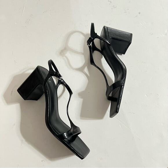 Zara Black BLOCK HEEL SANDALS Size 7.5 US - Picture 11 of 14